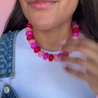 Sugar Multi Red and Pink Necklace