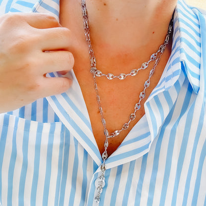 premium silver necklace crafted for everyday wear, offering a dainty handcrafted style with a waterproof, hypoallergenic, tarnish free finish, ideal for minimal modern jewelry lovers, available as wholesale for boutiques