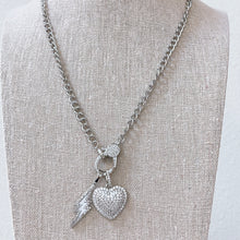Load image into Gallery viewer, Heart Lightning White Necklace J15
