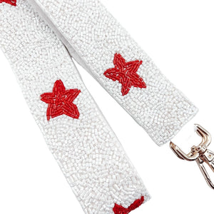 White/Red Star Beaded Strap