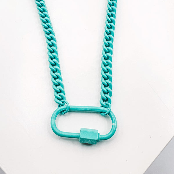 Turquoise Enamel Clip Necklace L3