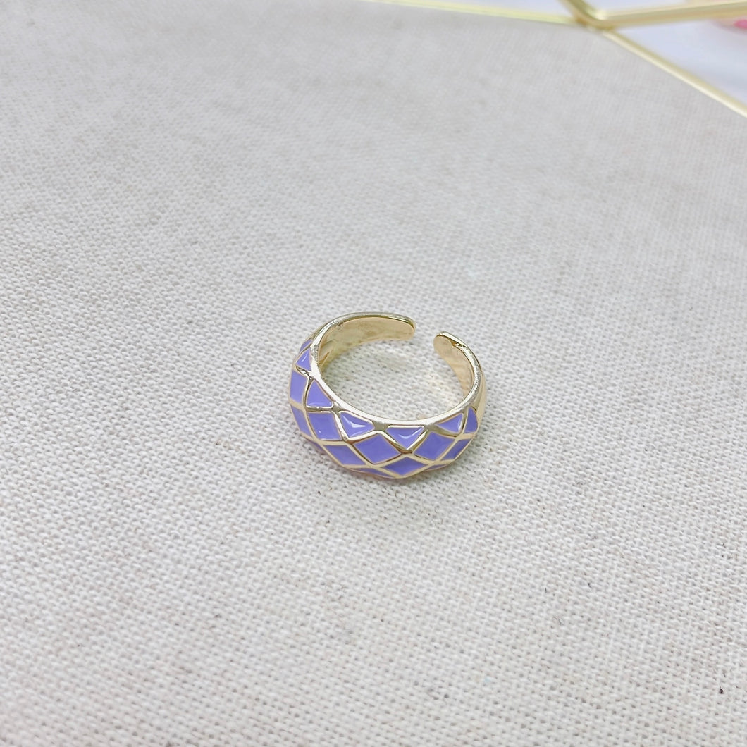 Lavender Checkered Ring P13