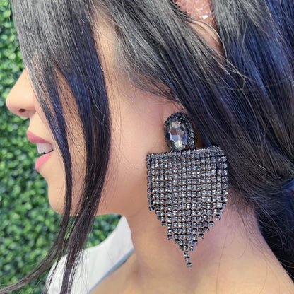 Bedazzled Black Earrings E23