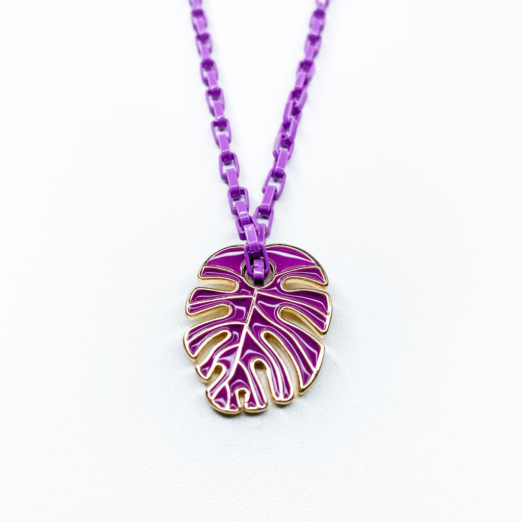 Purple palm necklace