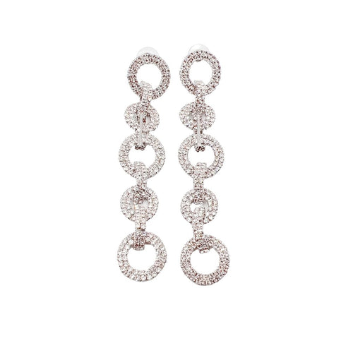 Crystal Silver Chain Earring E18