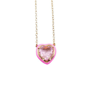 Sarah Pink Heart Necklace