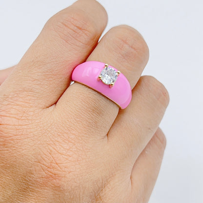 Clouds Pink Ring One Size P13