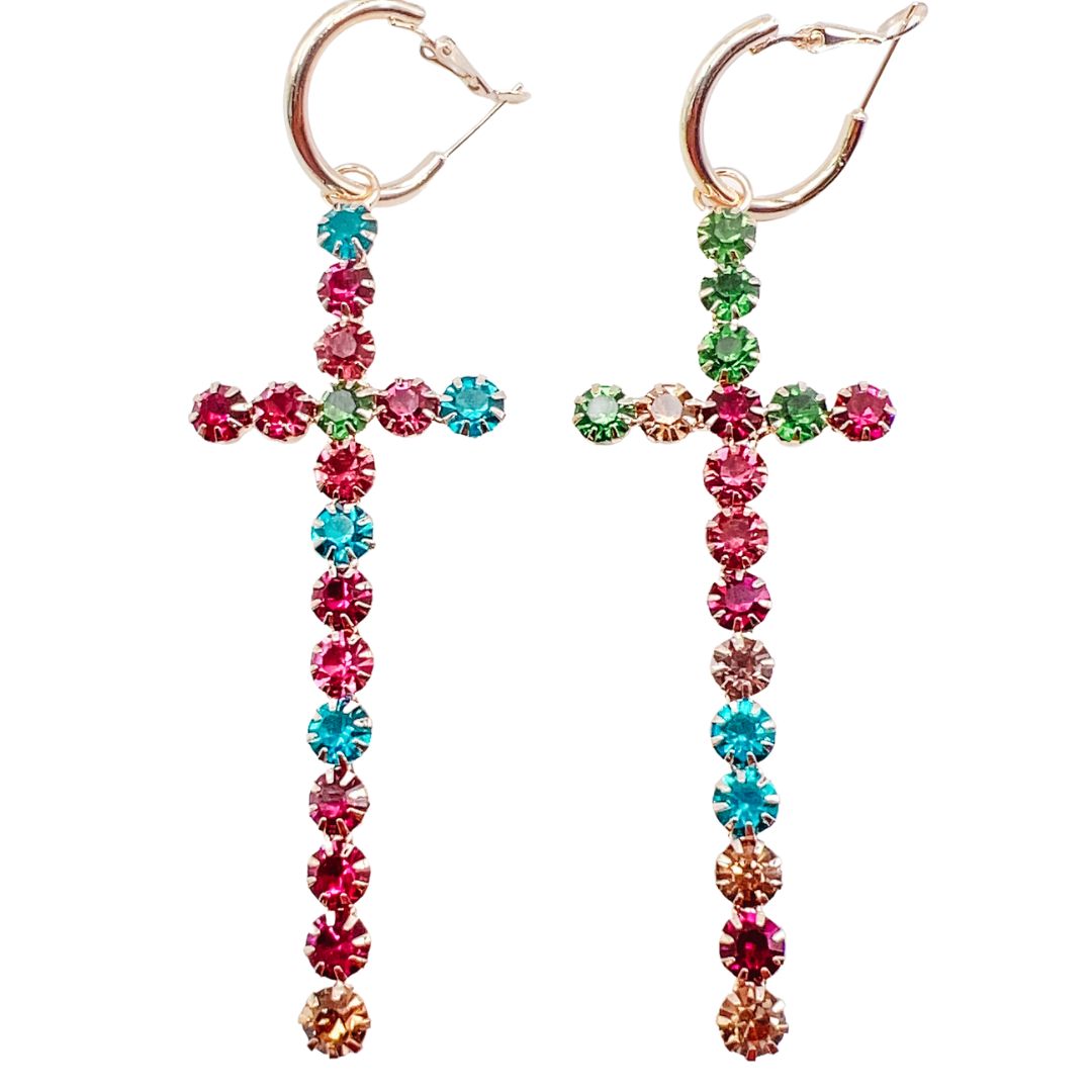 Crystal Cross Multi Earring E25