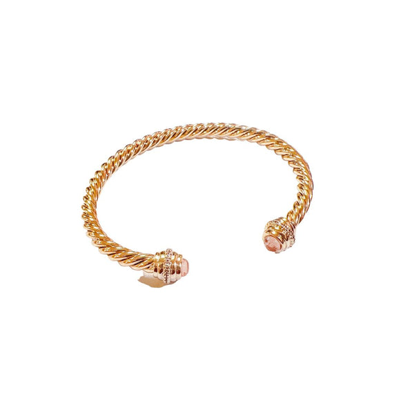 Gold Rope Pink Crystal Line￼ O2