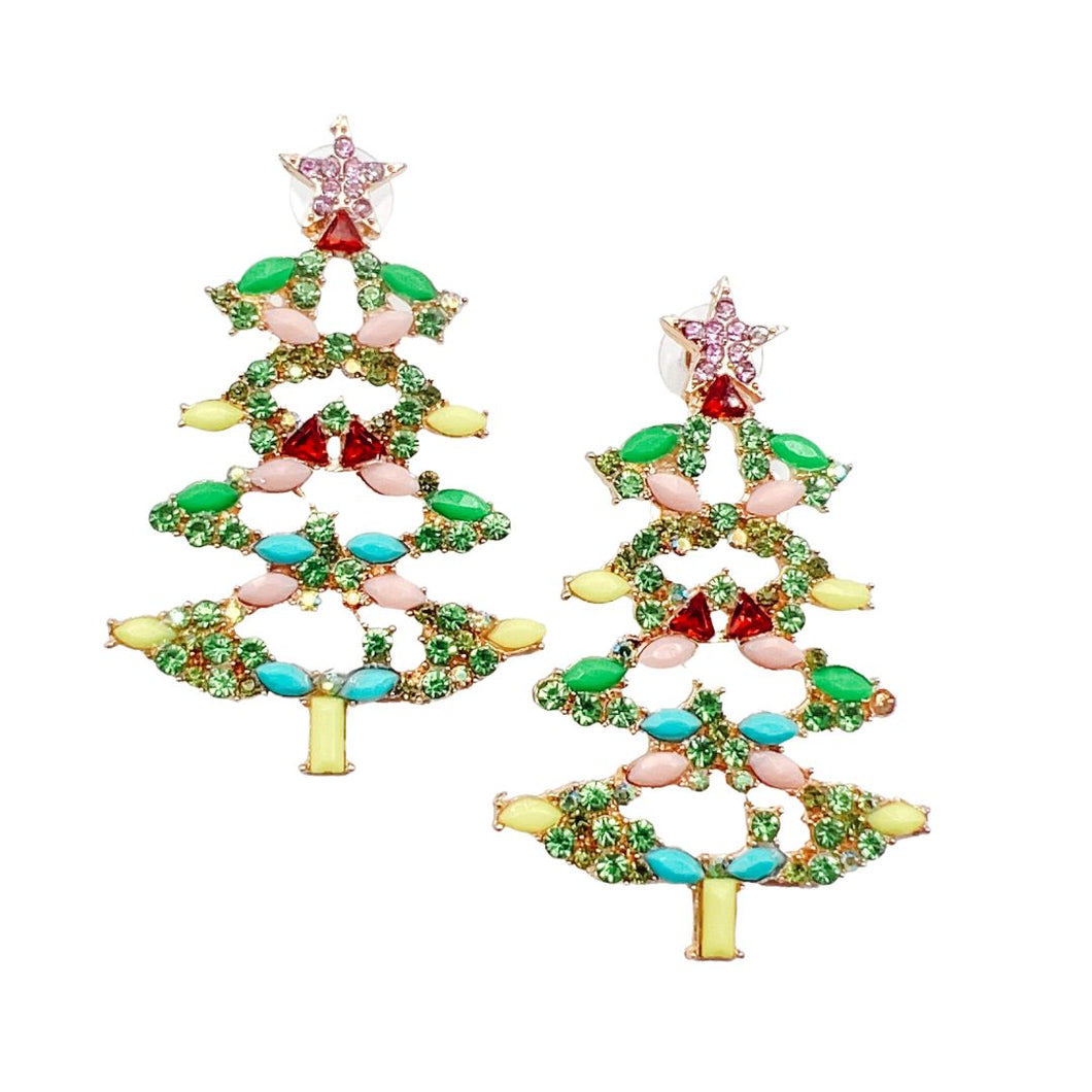 Glitz and Glam Christmas Tree Earring