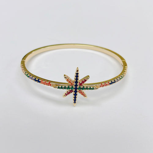 Rainbow Starburst Bangle O23