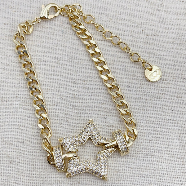 Crystal Star chain Gold