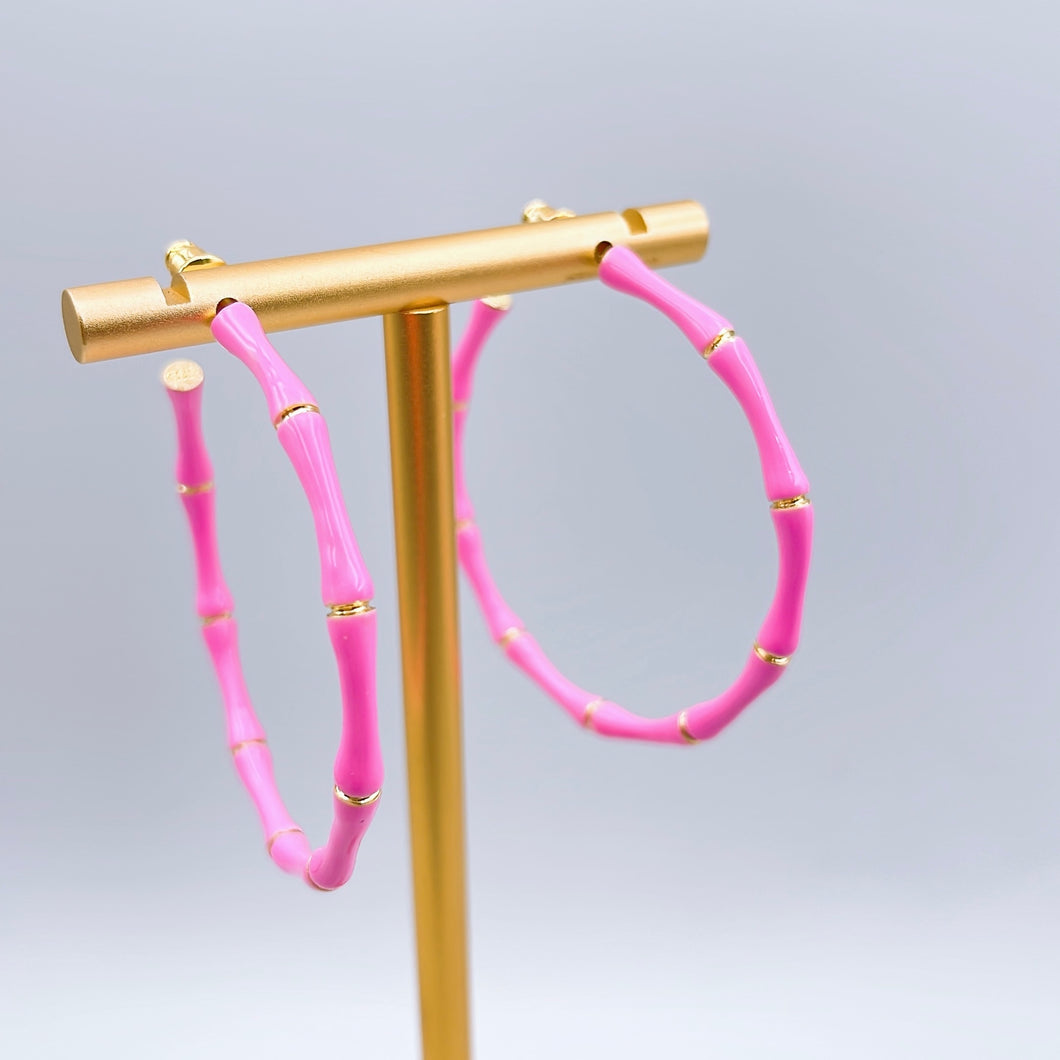 Bamboo pink hoop