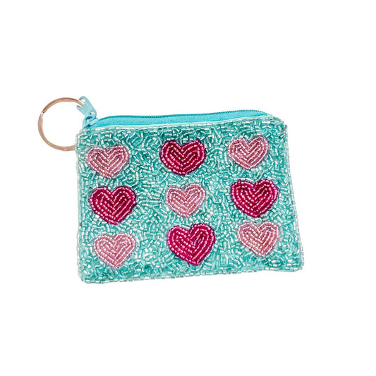 Multi Pink Heart Keychain Pouch V3