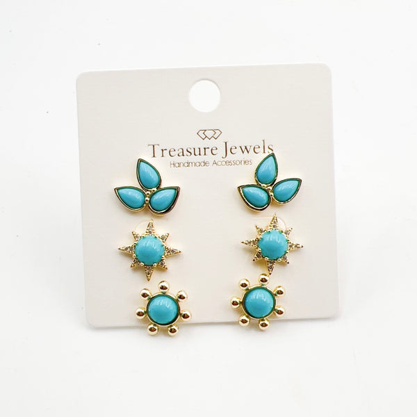 Triple Studs Turquoise G8