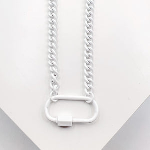 White Enamel Clip Necklace L2