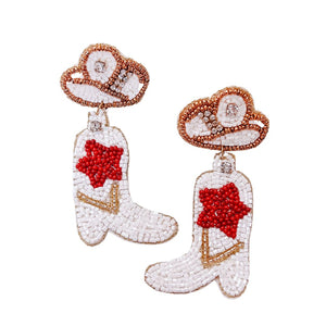 Red Star Boot Earrings B13