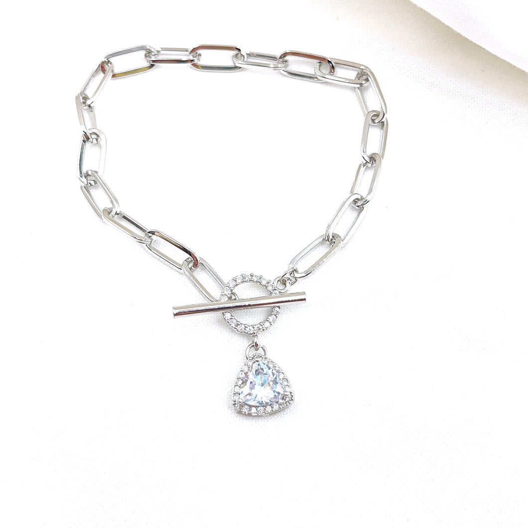Triangle Crystal Bracelet Silver O23
