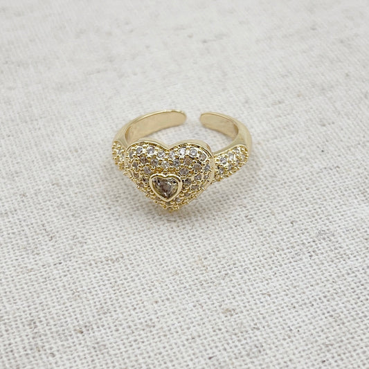 Crystal heart ring P10