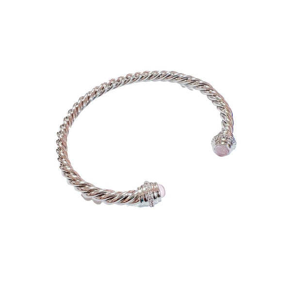 Silver Rope Pink Crystal Line O2