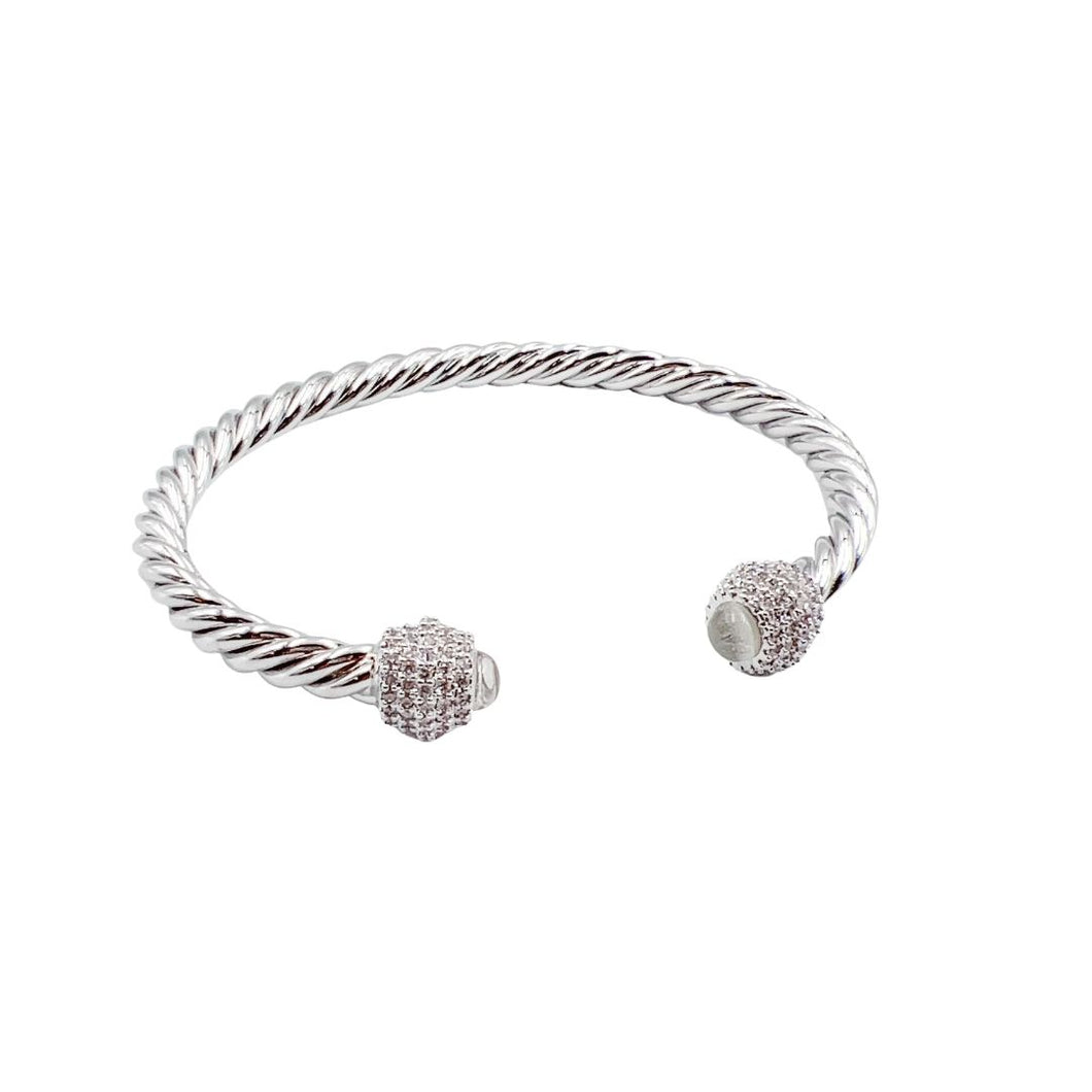 Silver Rope Crystal Bracelet O7