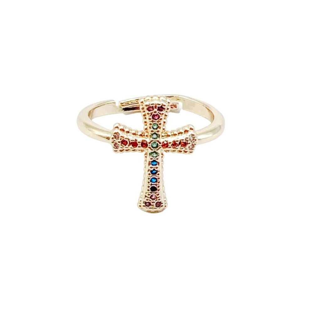 Multi Cross Gold Ring P7