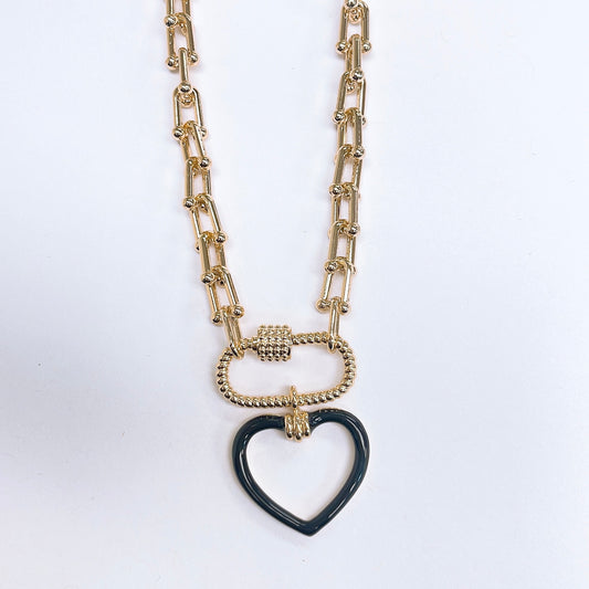 Black Enamel Heart J40