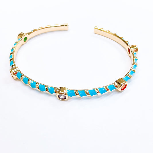 Twisted Blue Bangle O15