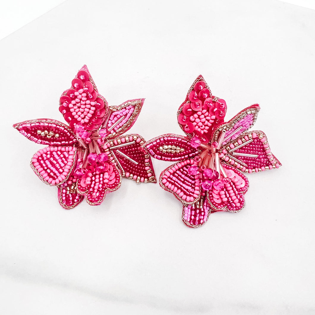 Blooming Hot Pink Earring D13