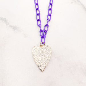 Enamel Crystal Heart Purple