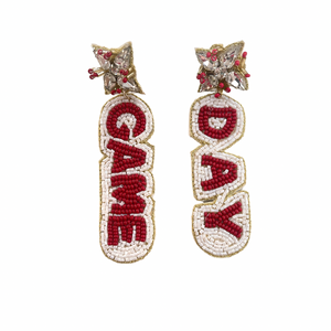 Game day red/white beaded