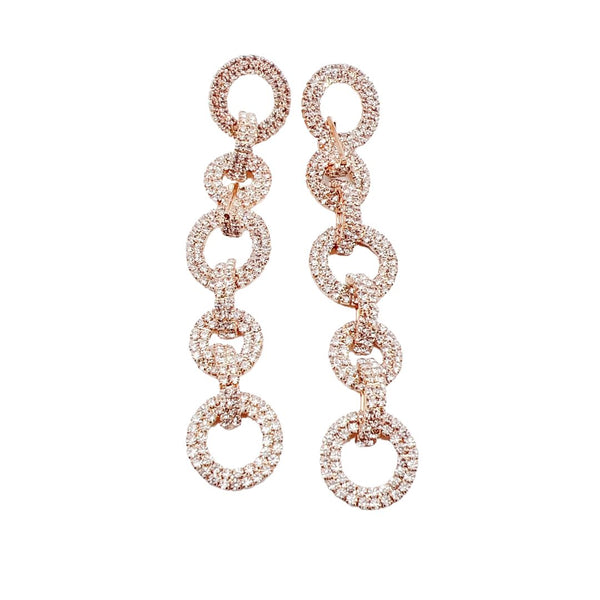 Crystal Gold Chain Earring E28
