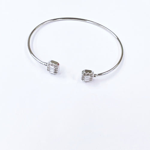 Double Square Bangle Silver O23