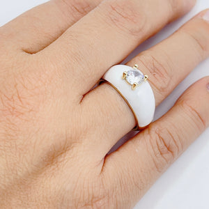 Clouds White Ring One Size P13
