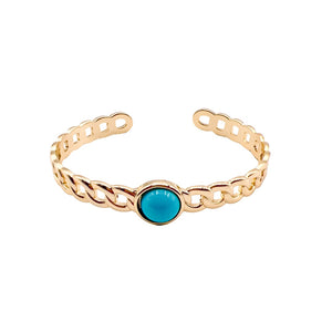 Beth Gold Turquoise Cuff