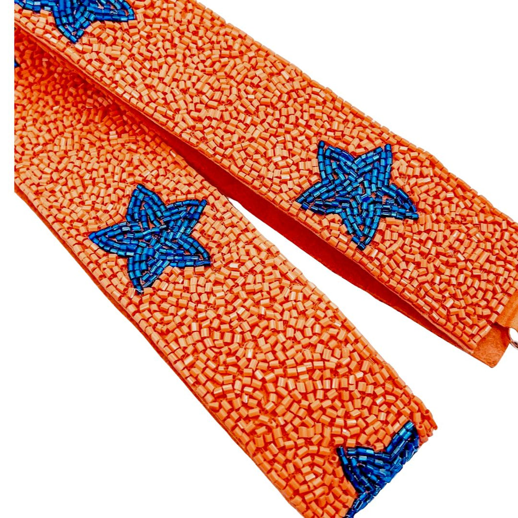 Orange/Blue Star Beaded Strap