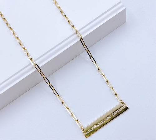 Nevertheless She Persisted Necklace Gold J25