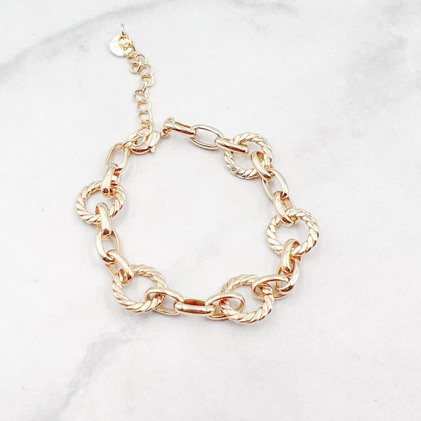 Circle Chain Link Bracelet Gold