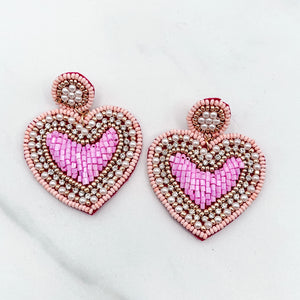 Lovely Pink Heart Earrings